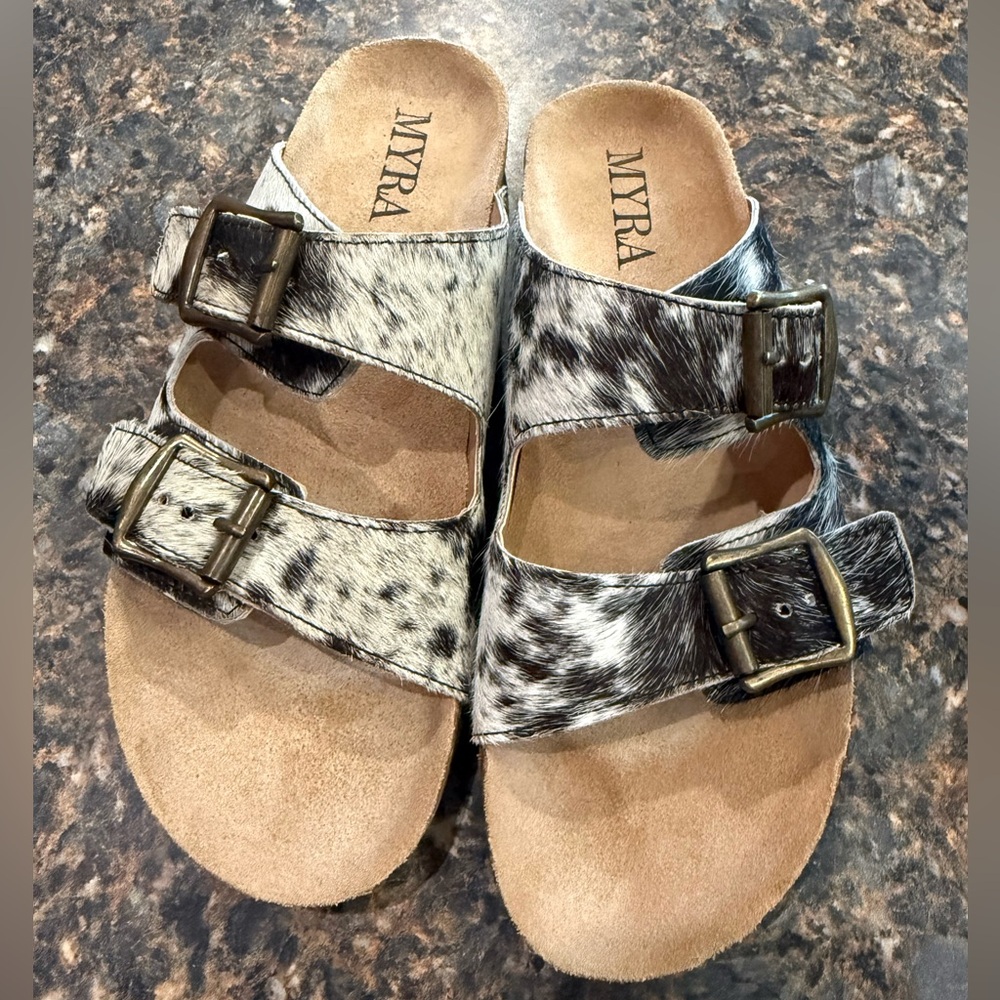 Myra Bag Black and White Sandals
